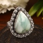 Green Larimar Size US 9 925 Sterling Silver Ring (REXT2-34)