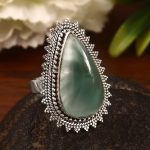 Green Larimar Size US 10 925 Sterling Silver Ring (REXT2-41)