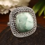 Green Larimar Size US 11 925 Sterling Silver Ring (REXT2-46)