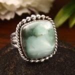 Green Larimar Size US 10 925 Sterling Silver Ring (REXT2-43)