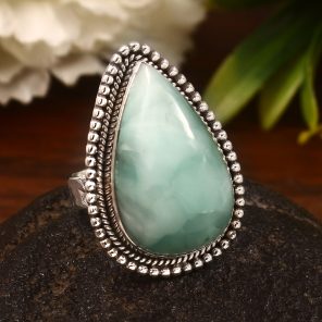 Green Larimar Size US 6 925 Sterling Silver Ring (REXT2-65)