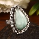 Green Larimar Size US 10 925 Sterling Silver Ring (REXT2-44)