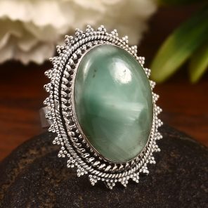 Green Larimar Size US 9 925 Sterling Silver Ring (REXT2-66)