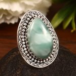 Green Larimar Size US 7 925 Sterling Silver Ring (REXT2-61)