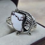 Wild Horse Jasper Tiger Tooth 925 Silver Ring (RS16-201)