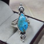 Mohave Turquoise 925 Sterling Silver Ring (REXT32-62)