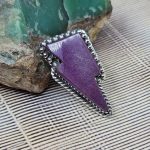 Lighting Bolt Lavender Jade 925 Sterling Silver Ring (RS5-12)