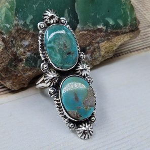 Kingman Turquoise Size US 6 925 Sterling Silver Ring (RS104-238)