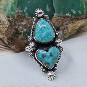 Kingman Turquoise Size US 9 925 Sterling Silver Ring (RS104-246)