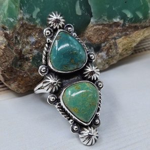 Kingman Turquoise Size US 7 925 Sterling Silver Ring (RS104-242)