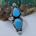 Kingman Turquoise Size US 10 925 Sterling Silver Ring (RS104-250)