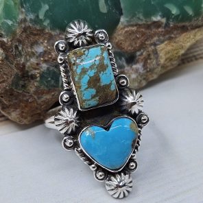 Kingman Turquoise Size US 10 925 Sterling Silver Ring (RS104-252)
