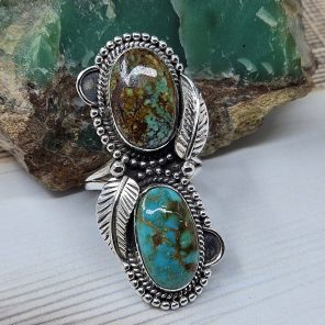Kingman Turquoise Size US 10 925 Sterling Silver Ring (RS104-283)