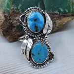 Kingman Turquoise Size US 9 925 Sterling Silver Ring (RS104-280)