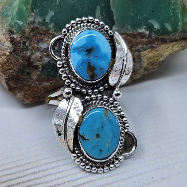 Kingman Turquoise Size US 9 925 Sterling Silver Ring (RS104-280)