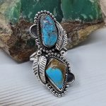 Kingman Turquoise Size US 9 925 Sterling Silver Ring (RS104-279)
