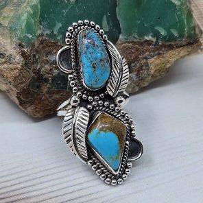 Kingman Turquoise Size US 9 925 Sterling Silver Ring (RS104-279)