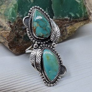 Kingman Turquoise Size US 9 925 Sterling Silver Ring (RS104-277)
