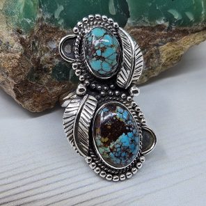 Kingman Turquoise Size US 7 925 Sterling Silver Ring (RS104-272)