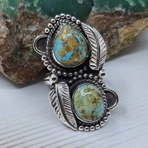 Kingman Turquoise Size US 7 925 Sterling Silver Ring (RS104-271)