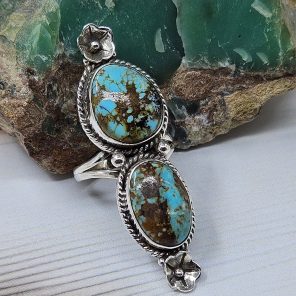 Kingman Turquoise Size US 8 925 Sterling Silver Ring (RS104-262)