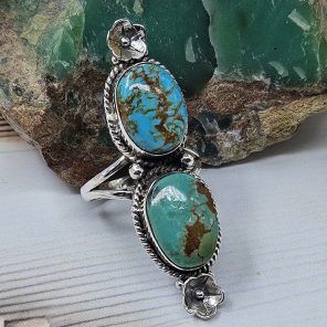 Kingman Turquoise Size US 10 925 Sterling Silver Ring (RS104-254)