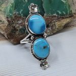 Kingman Turquoise Size US 10 925 Sterling Silver Ring (RS104-255)