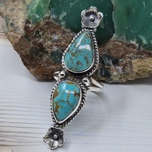 Kingman Turquoise Size US 6 925 Sterling Silver Ring (RS104-266)