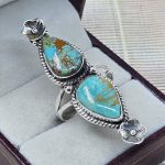 Kingman Turquoise Size US 9 925 Sterling Silver Ring (RS104-257)