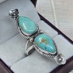 Kingman Turquoise Size US 8 925 Sterling Silver Ring (RS104-260)