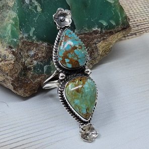 Kingman Turquoise Size US 9 925 Sterling Silver Ring (RS104-258)