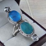 Kingman Turquoise Size US 11 925 Sterling Silver Ring (RS104-256)