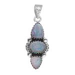 Australian Opal 1.25â€³ 925 Sterling Silver Pendant (REXT22-3)