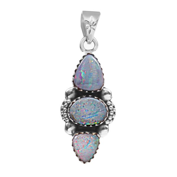 Australian Opal 1.25â€³ 925 Sterling Silver Pendant (REXT22-3)