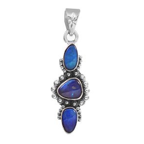 Australian Opal 1.25â€³ 925 Sterling Silver Pendant (REXT22-4)