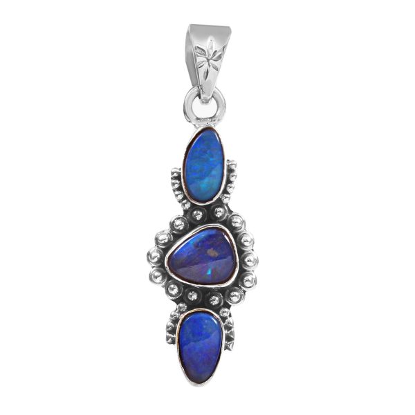 Australian Opal 1.25â€³ 925 Sterling Silver Pendant (REXT22-4)