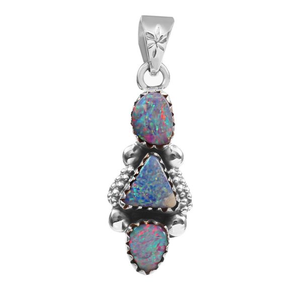 Australian Opal 1.25â€³ 925 Sterling Silver Pendant (REXT22-6)