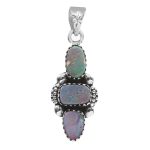 Australian Opal 1.25â€³ 925 Sterling Silver Pendant (REXT22-8)