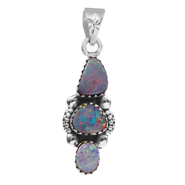 Australian Opal 1.25â€³ 925 Sterling Silver Pendant (REXT22-10)