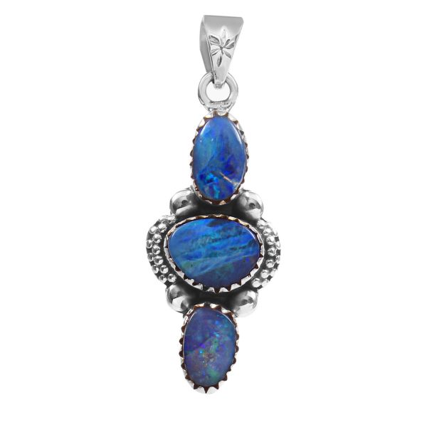 Australian Opal 1.25â€³ 925 Sterling Silver Pendant (REXT22-12)