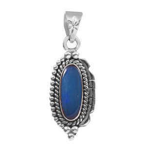 Australian Opal 1.25â€³ 925 Sterling Silver Pendant (REXT22-13)