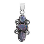 Australian Opal 1.25â€³ 925 Sterling Silver Pendant (REXT22-15)