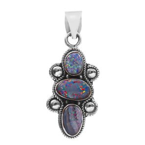 Australian Opal 1.25â€³ 925 Sterling Silver Pendant (REXT22-15)