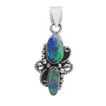 Australian Opal 1.25â€³ 925 Sterling Silver Pendant (REXT22-16)