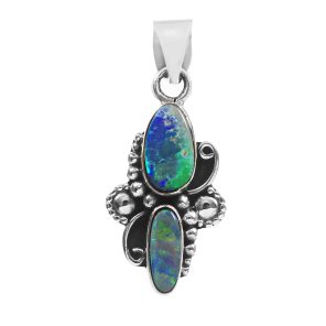 Australian Opal 1.25â€³ 925 Sterling Silver Pendant (REXT22-16)