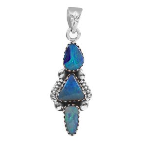 Australian Opal 1.25â€³ 925 Sterling Silver Pendant (REXT22-17)