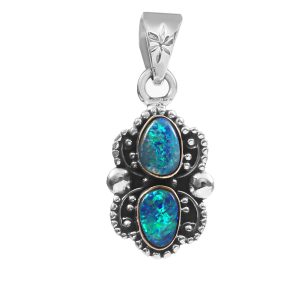 Australian Opal 1.25â€³ 925 Sterling Silver Pendant (REXT22-24)