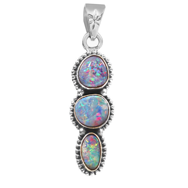 Australian Opal 1.5â€³ 925 Sterling Silver Pendant (REXT22-26)