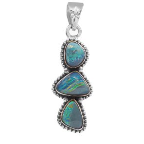 Australian Opal 1.5â€³ 925 Sterling Silver Pendant (REXT22-30)