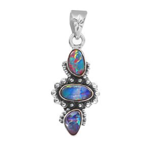 Australian Opal 1.5â€³ 925 Sterling Silver Pendant (REXT22-31)